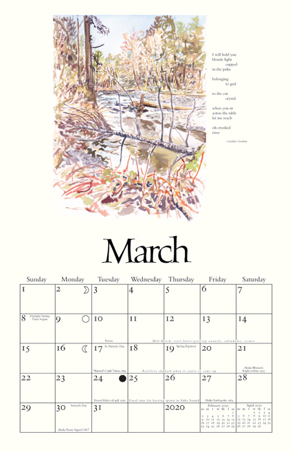 The Outer Coast calendar March